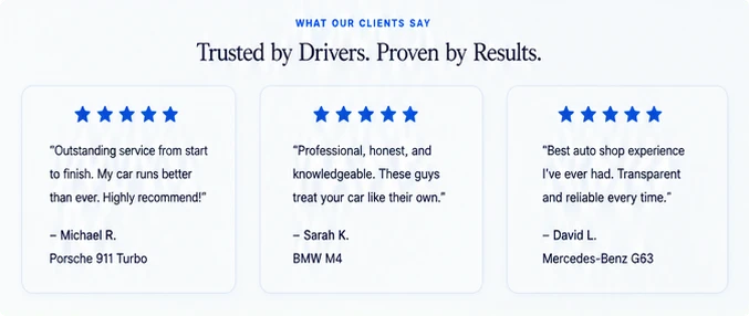 Testimonials section preview