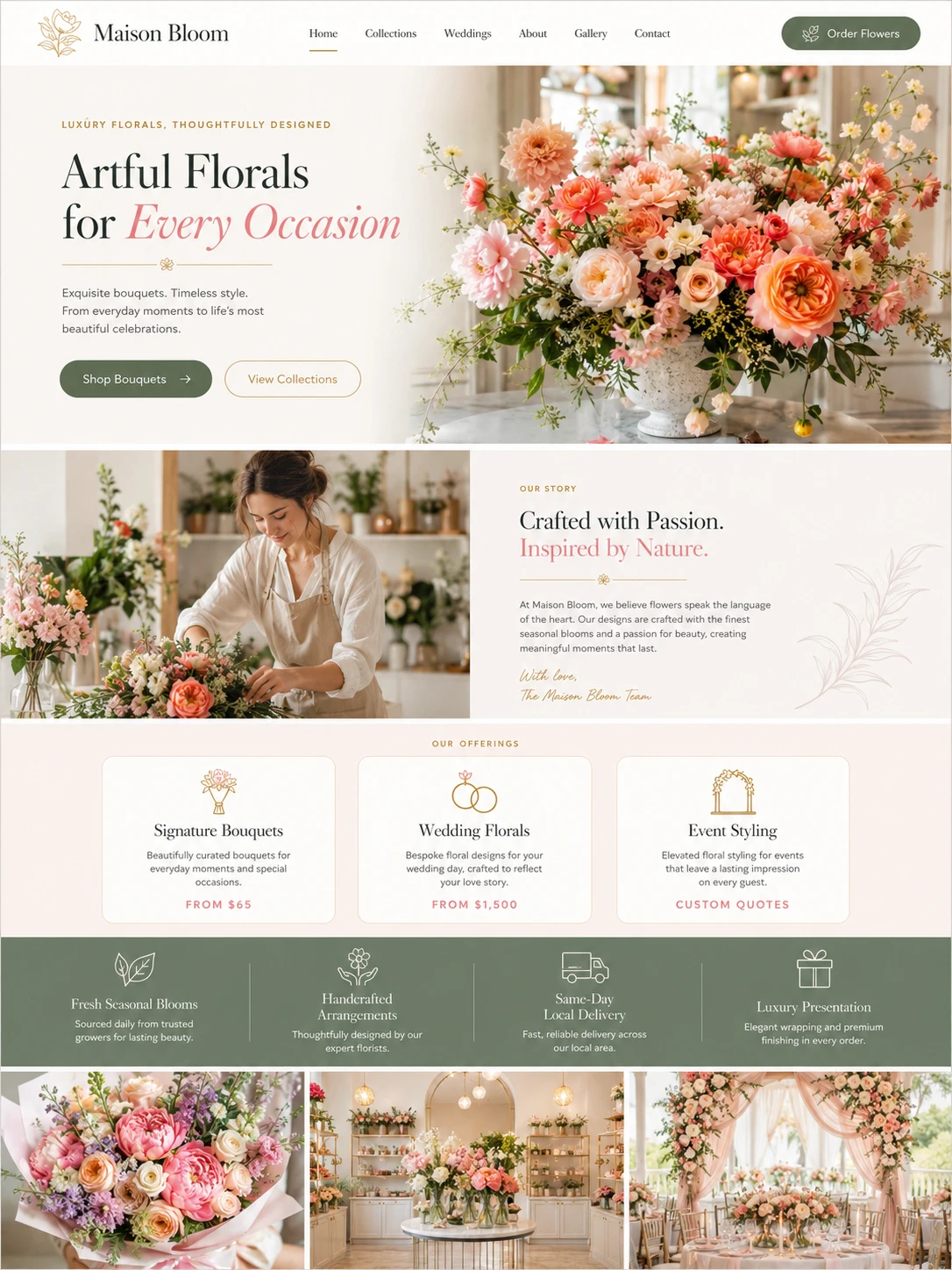Maison Bloom — Premium florist website design