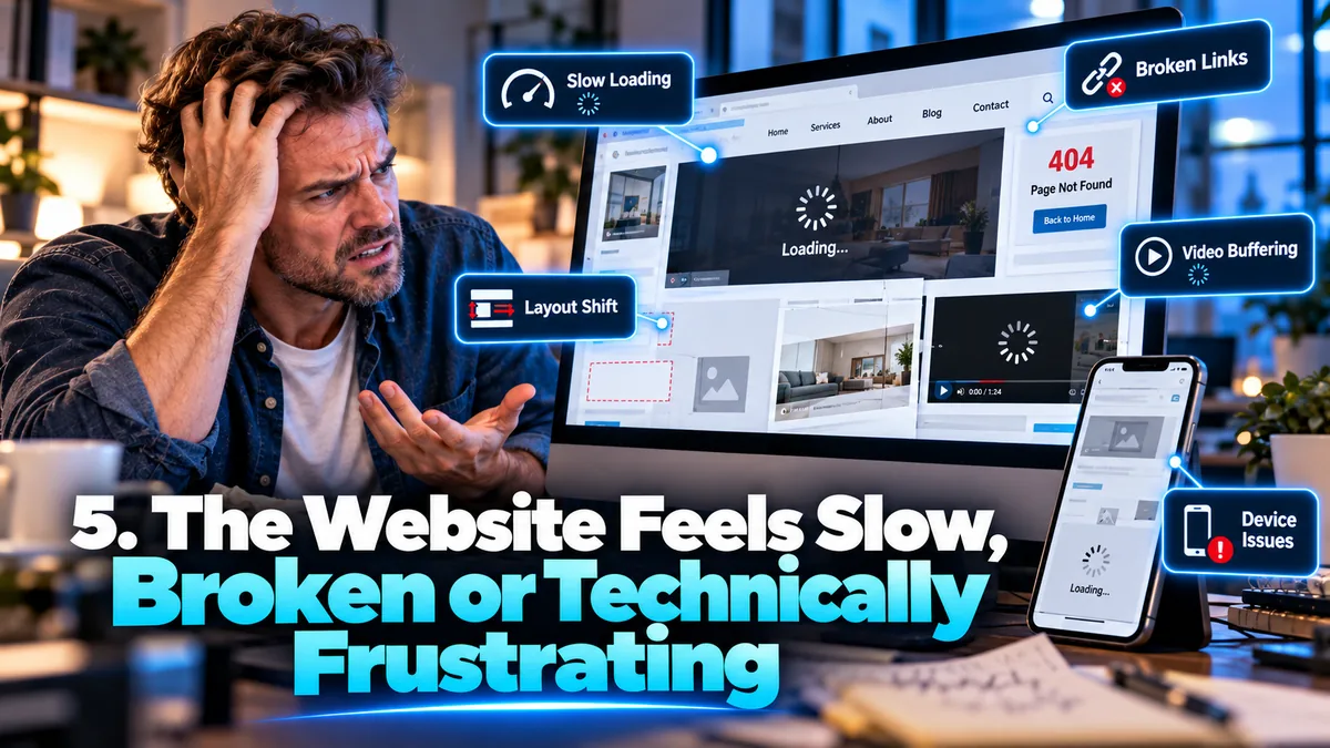 A slow, broken and technically frustrating website in need of an upgrade